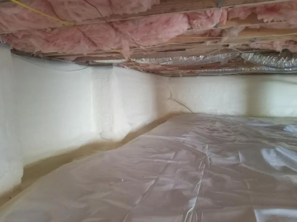 Crawl space encapsulation with closed-cell spray foam for Roof Waterproofing in Covington